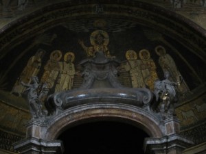 Mosaic of Christ in side Altar in Basilica Santa Prassede
